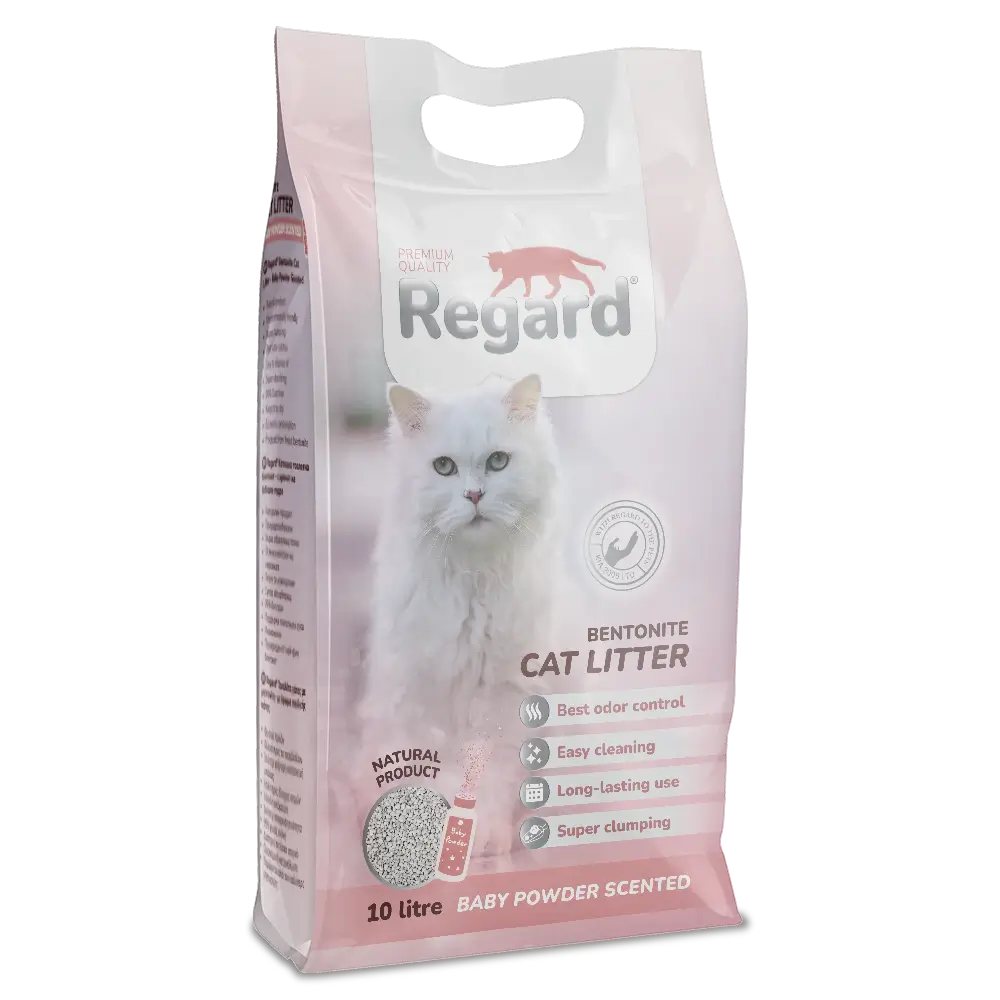 REGARD – Котешка тоалетна Бентонит – бебешка пудра 10 л.