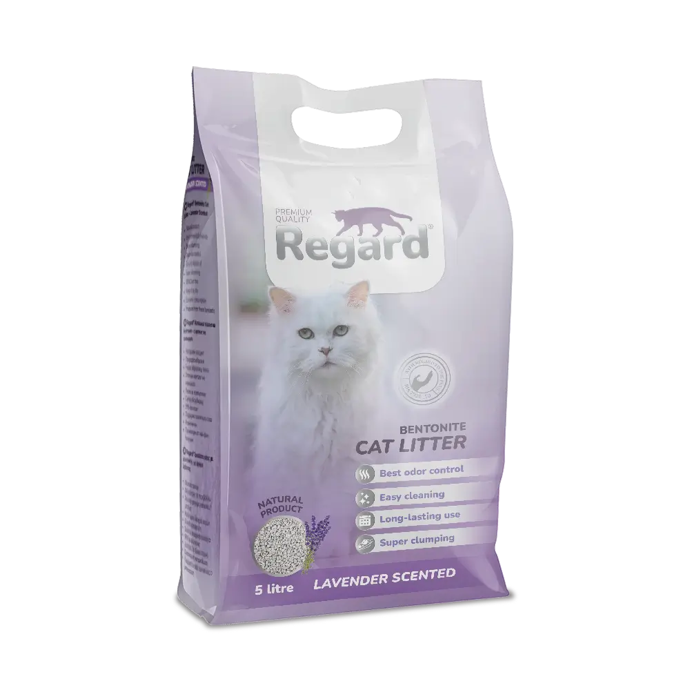 REGARD – Котешка тоалетна Бентонит – лавандула 5 л.