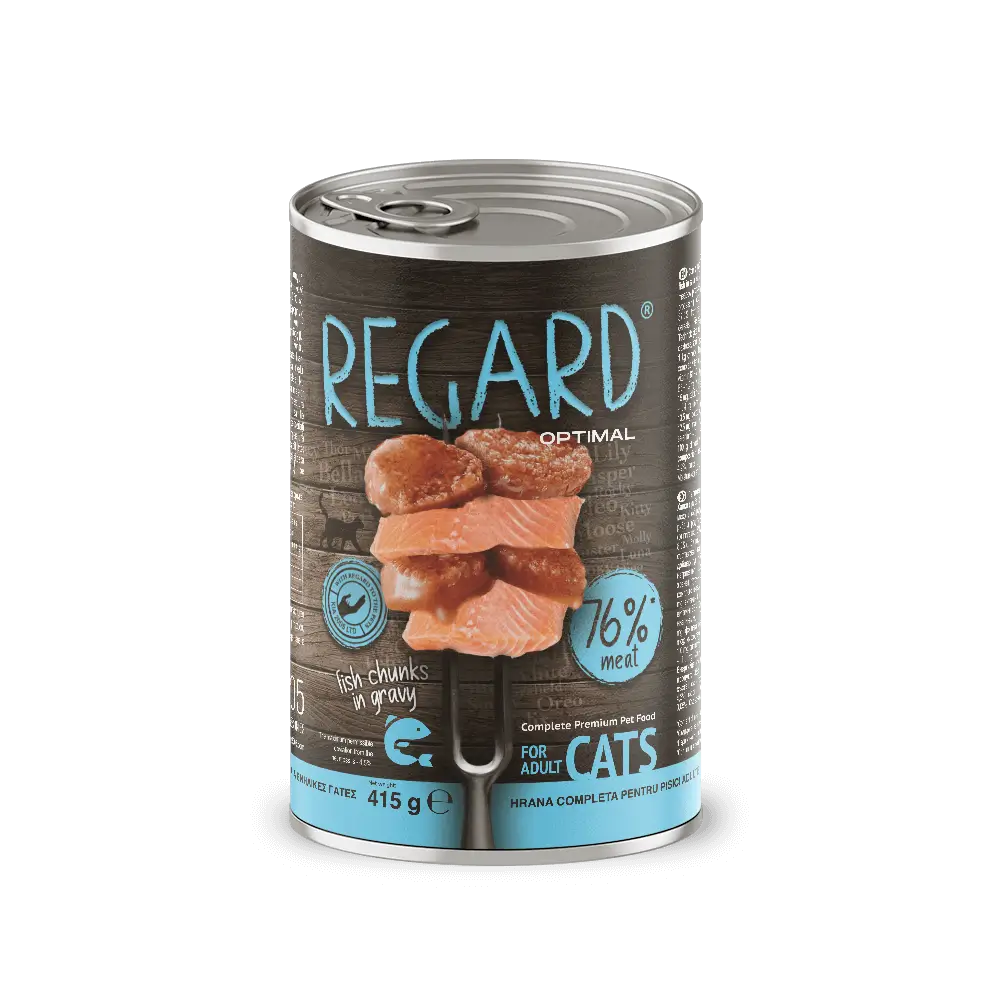 REGARD Optimal – Консерва с рибни парченца в сос за възрастни котки – 415 g