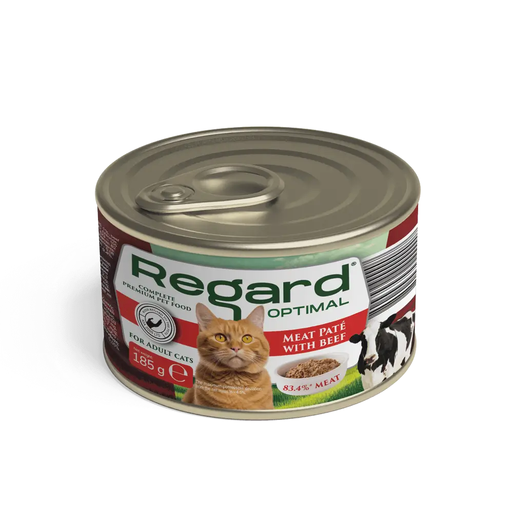 REGARD Optimal – Пастет с говеждо месо за възрастни котки – 185 g